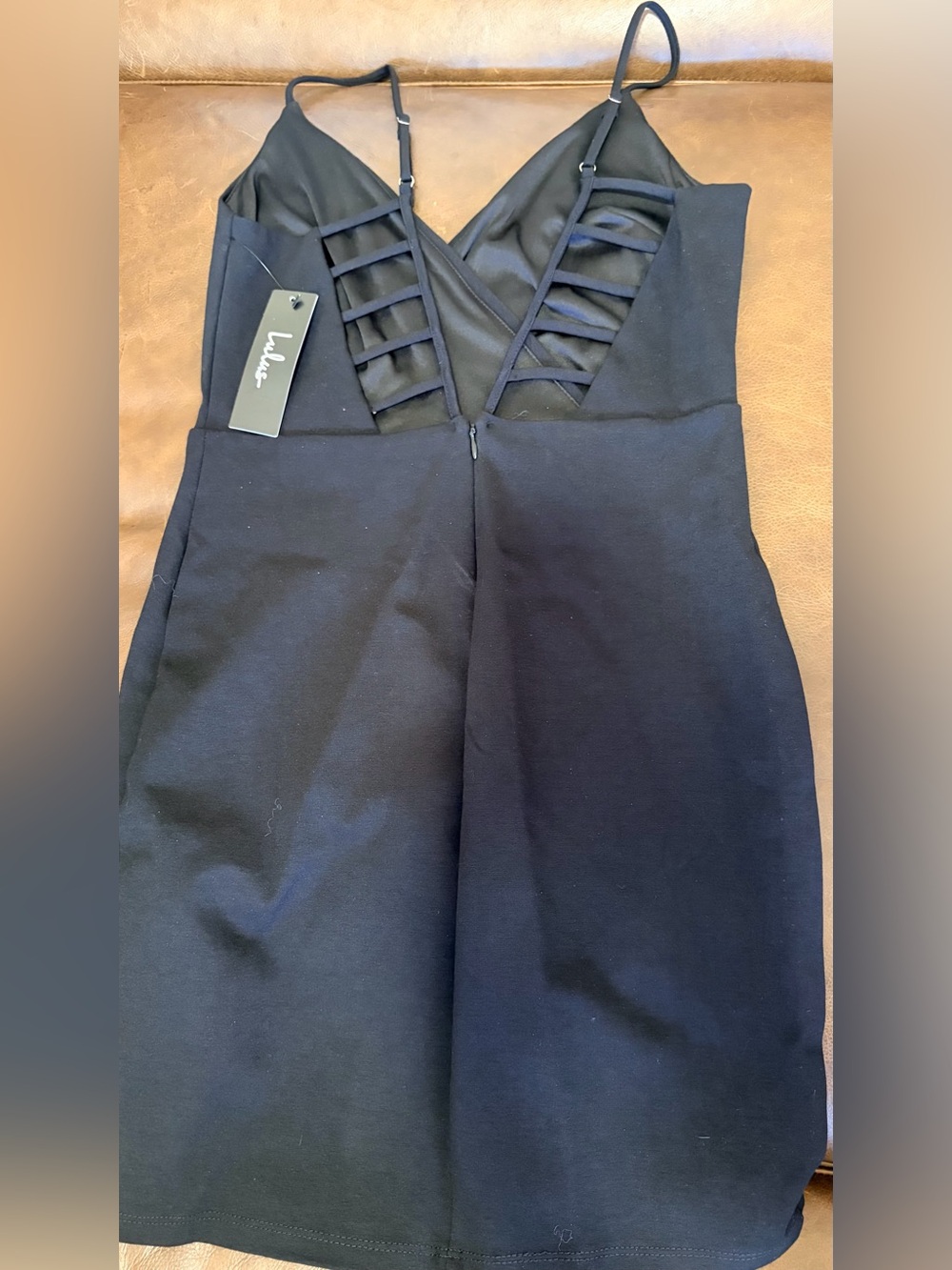 Lulu's Black Strappy Cage Back Mini Dress